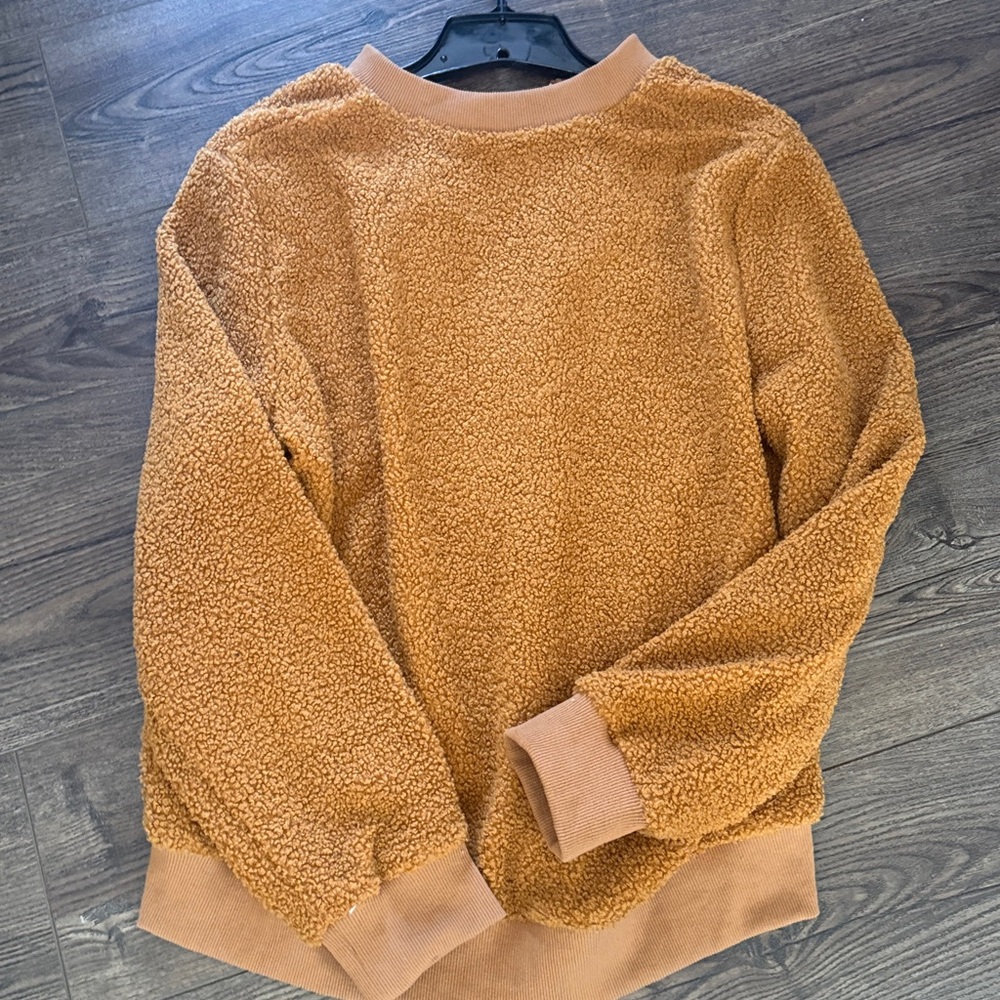MIROL NWT sherpa teddy bomber style jacket camel color Large - Picture 4 of 6